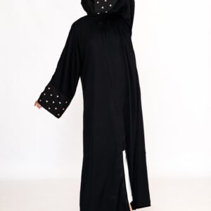 Black Nida Heart Abaya - Custom Sized