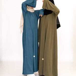 Teal Ribbed Abaya Limited Winter Edition