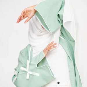 Classic Bow Abaya in Mint
