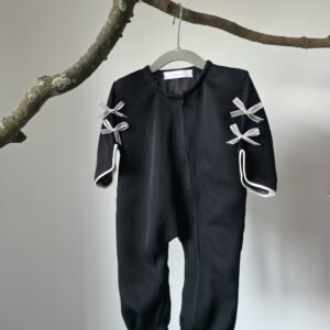 Abaya Bow Romper in Black