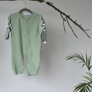 Abaya Bow Romper in Green